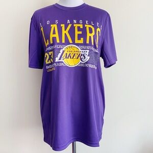LA Los Angeles Lakers T-Shirt LeBron James Mens Size Medium NBA Purple Fan Gear